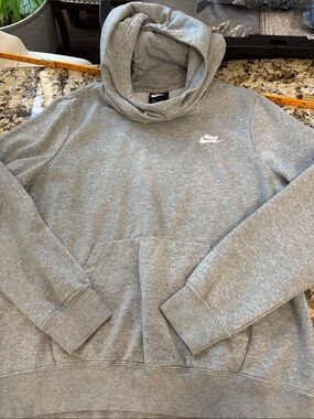 Nike Gray Crewneck Hoodie with Small Logo